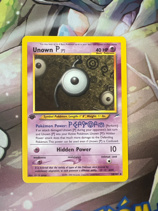 Unown P 58/105 [1st Edition] - Neo Destiny (Non-Holo) *Vintage Card