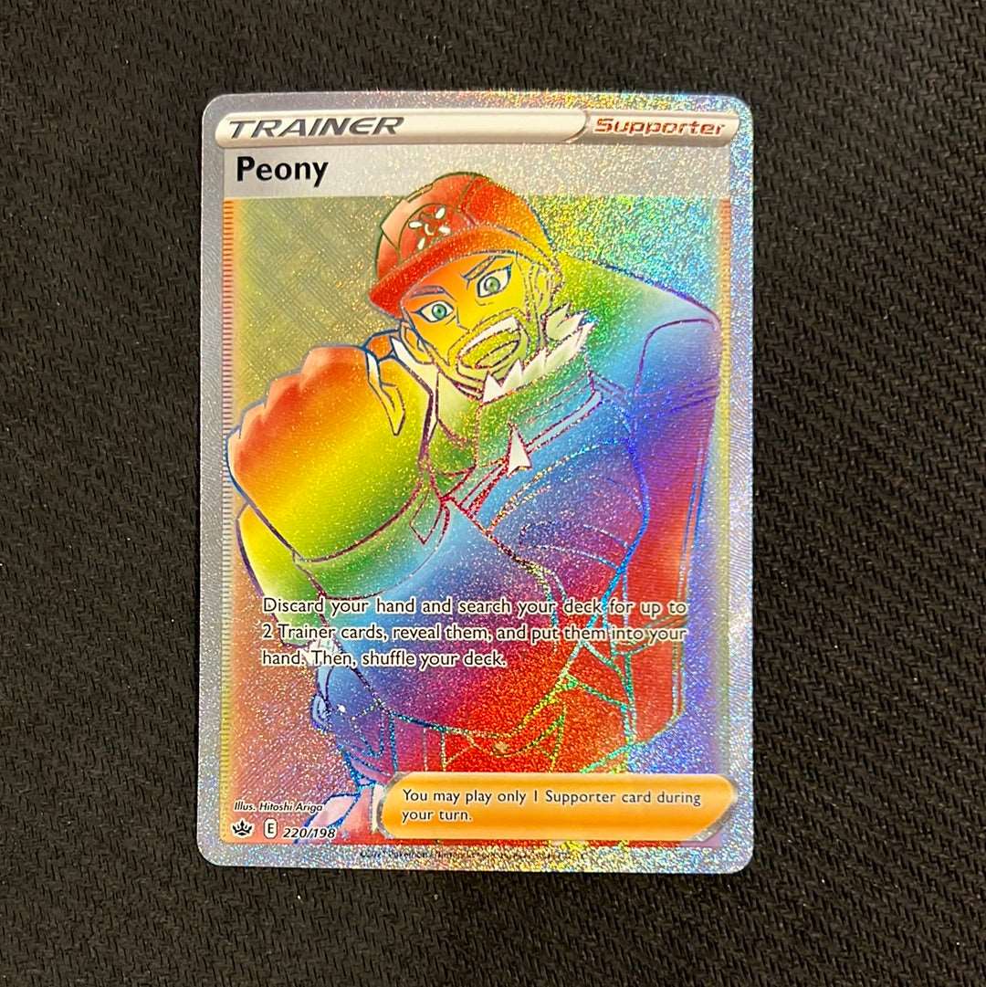 Peony 220/198 - SWSH: Chilling Reign Trainer Secret Rainbow Rare