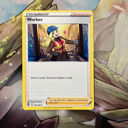 Worker 167/195 - Silver Tempest Trainer uncommon (Non-Holo)