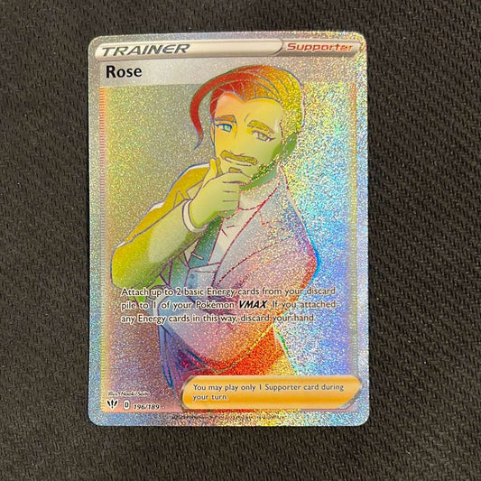 Rose 196/189 - SWSH: Darkness Ablaze Trainer Secret Rainbow Rare