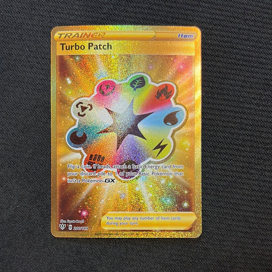 Turbo Patch 200/189 - SWSH: Darkness Ablaze Trainer Gold Secret Rare