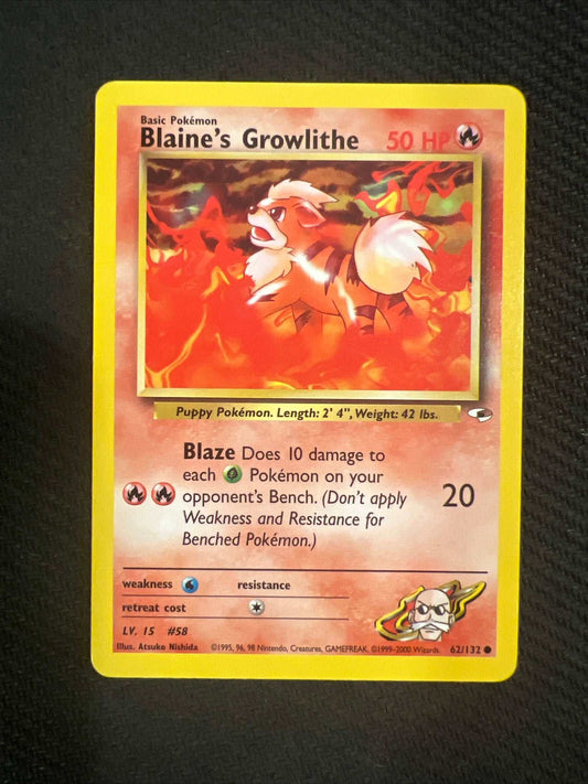 Blaine's Growlithe 62/132 - Gym Heroes Unlimited (Non-Holo) Near Mint