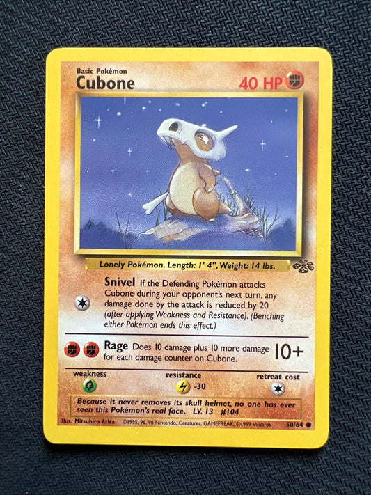 Cubone - #50/64 - Jungle Set - 1999 WOTC (Non-Holo) Near Mint